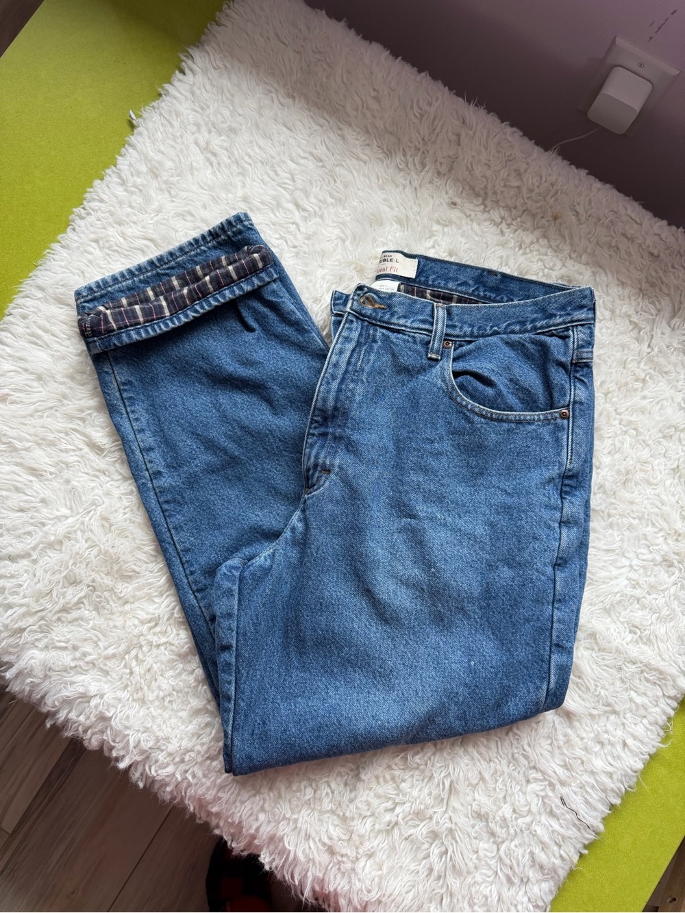 Vintage 90s L.L. Bean Relaxed Flannel Lined Classic Blue Jean Denim 38x30
